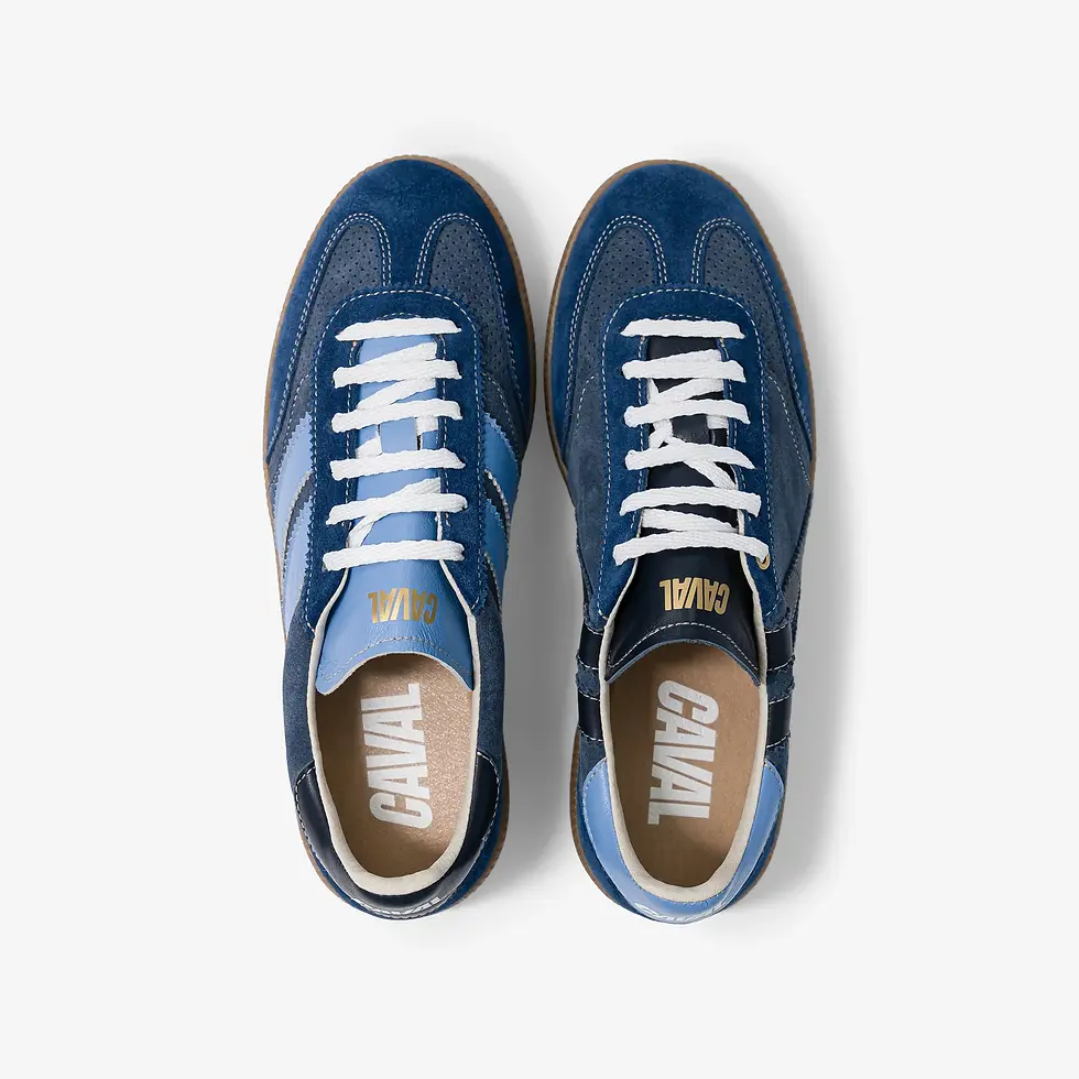 Miniature : Sneakers asymétriques en nubuck Caval - Blue Dream