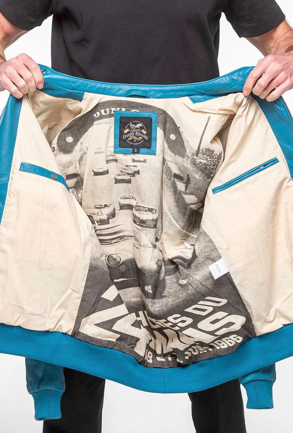 Miniature : Blouson en Cuir 24H Le Mans Classic Legend Motors - Pierre - Bleu