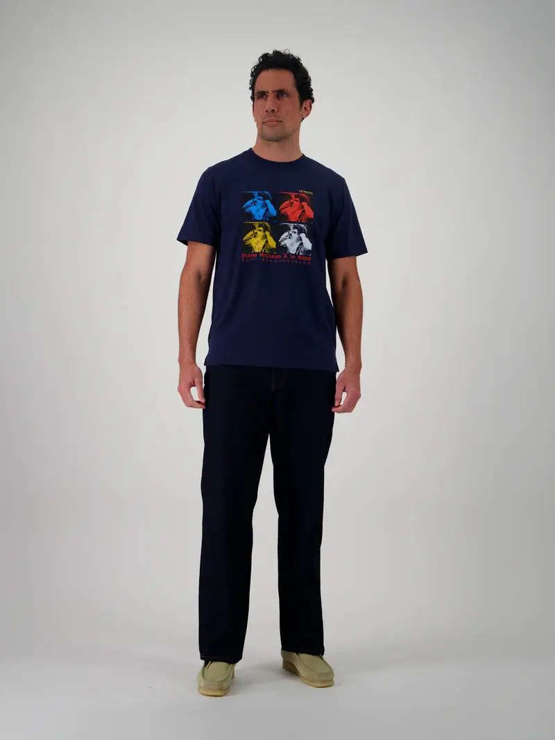 Miniature : Tee Shirt Steve McQueen X Le Mans - Pop Art - Navy