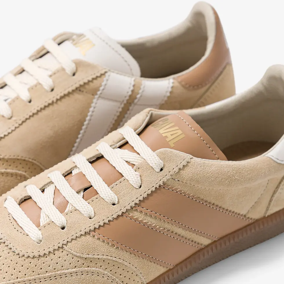 Miniature : Sneakers asymétriques en nubuck Caval - Sweat Dune