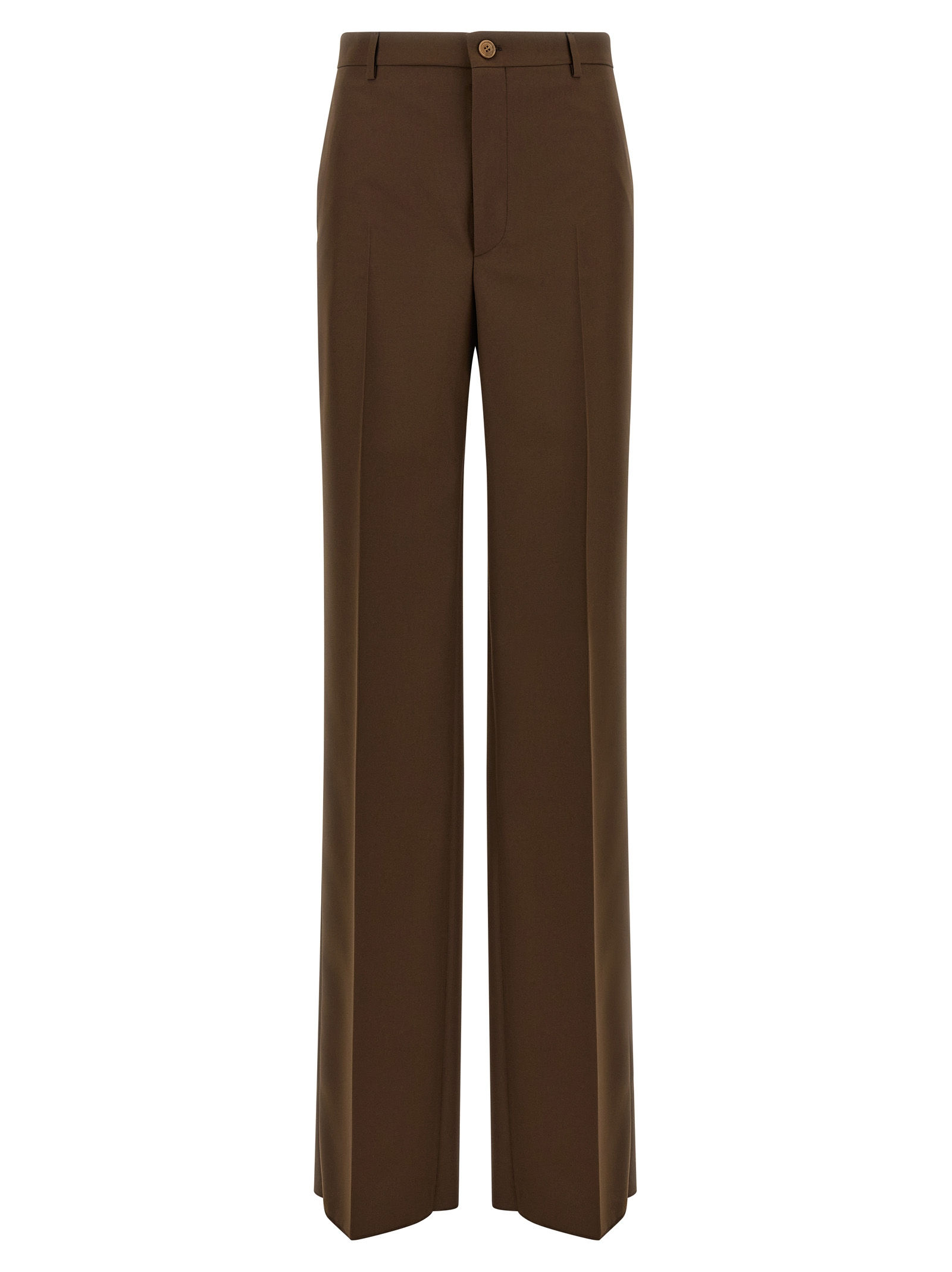 Brown Polyester Dress Pants