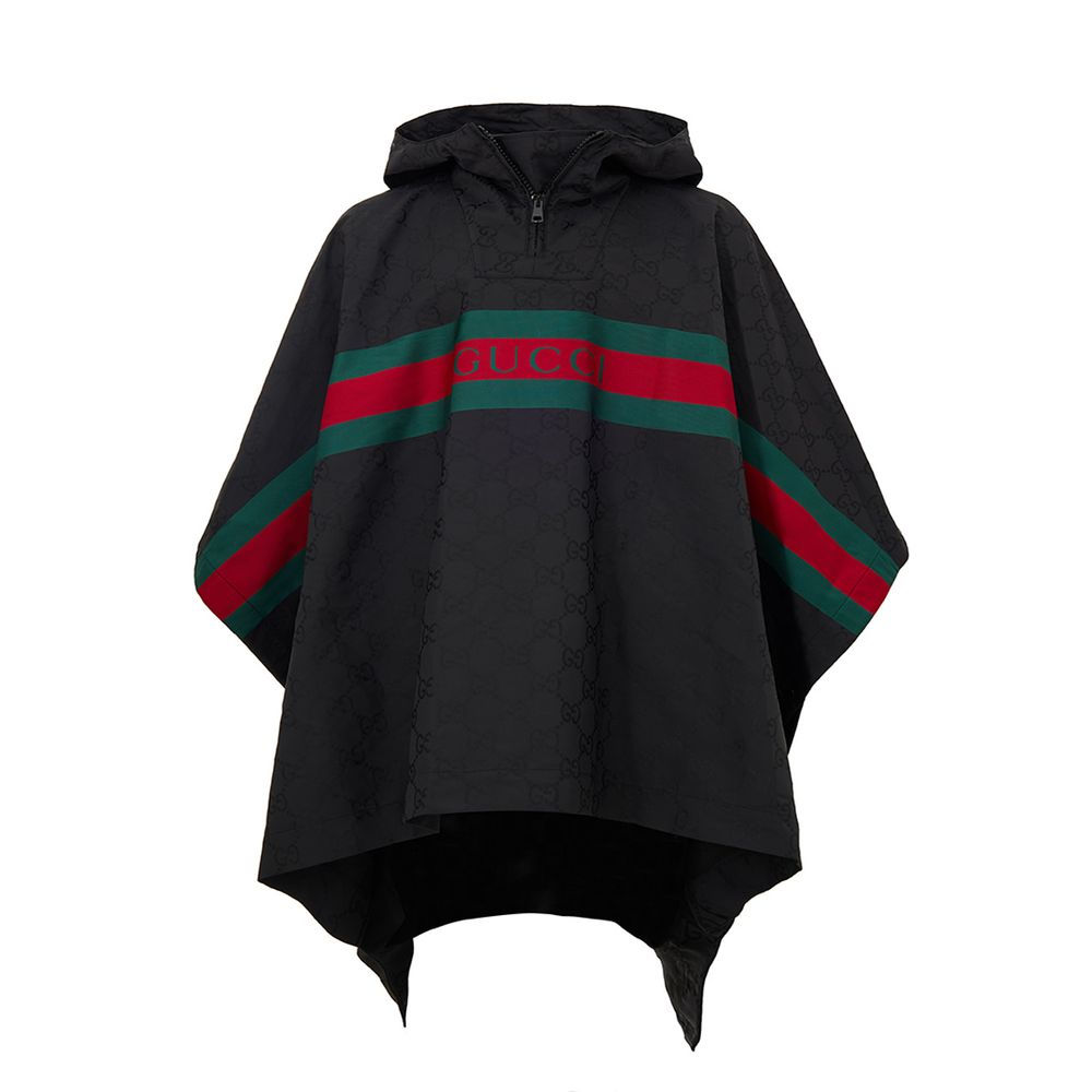 Black Polyester Trench Coat