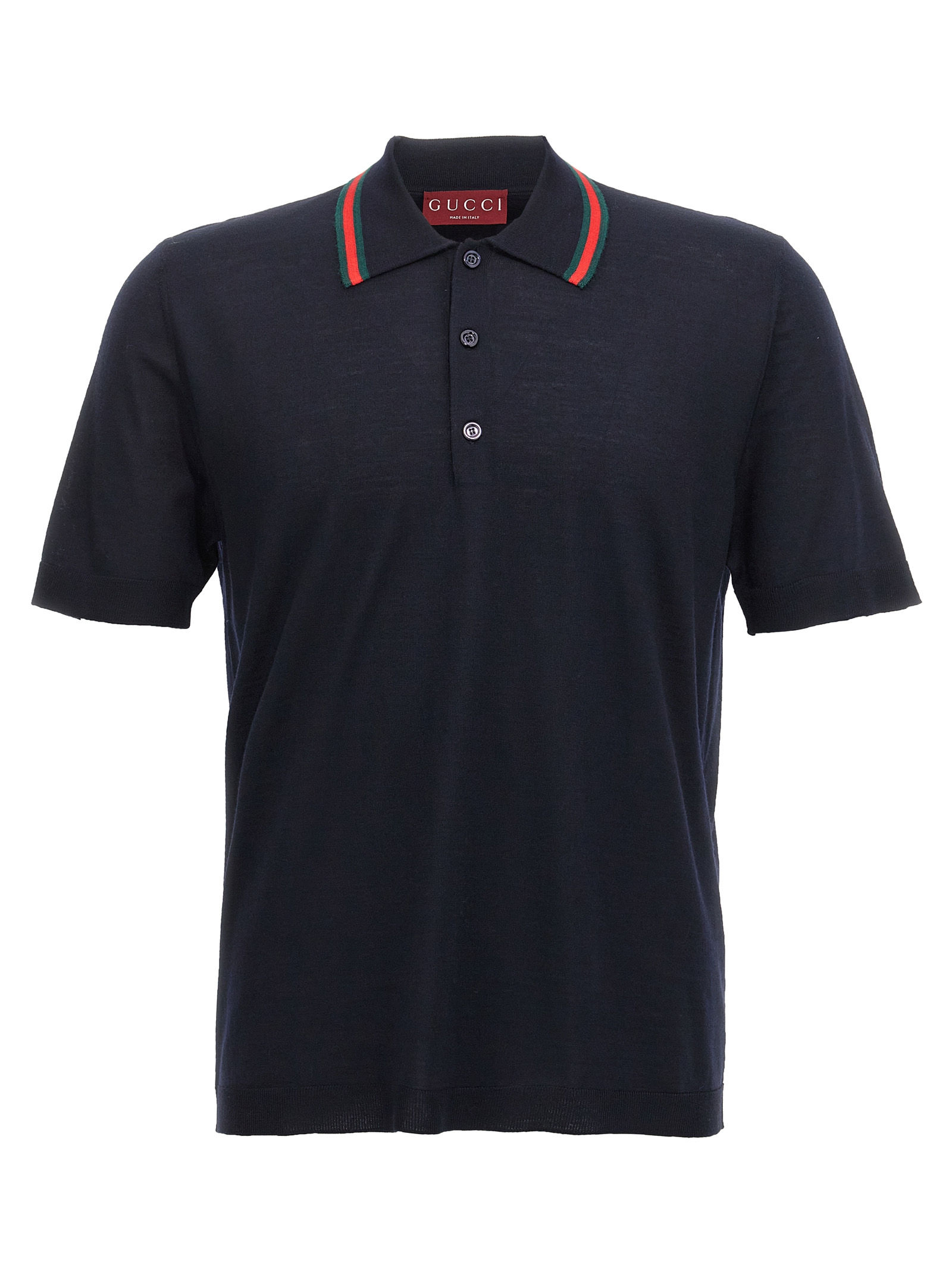 Blue Wool Polo Shirt
