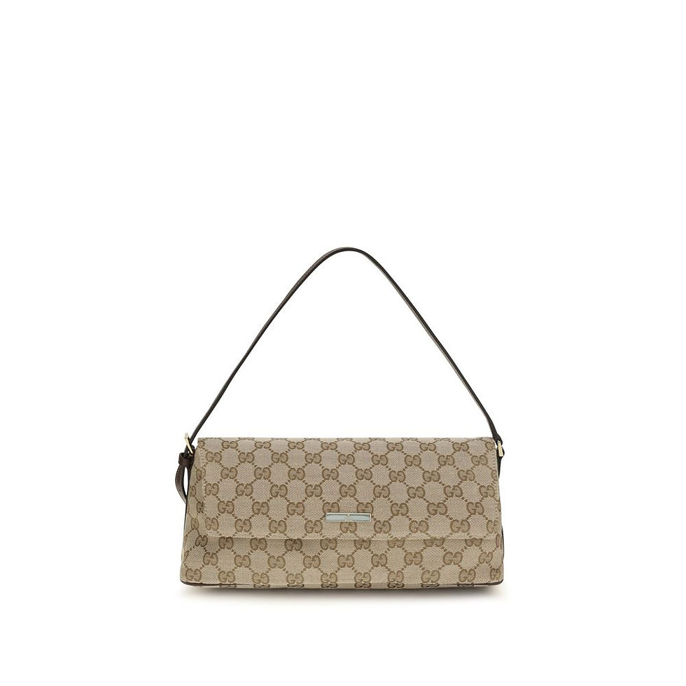 サムネイル： Brown Fabric Handbag