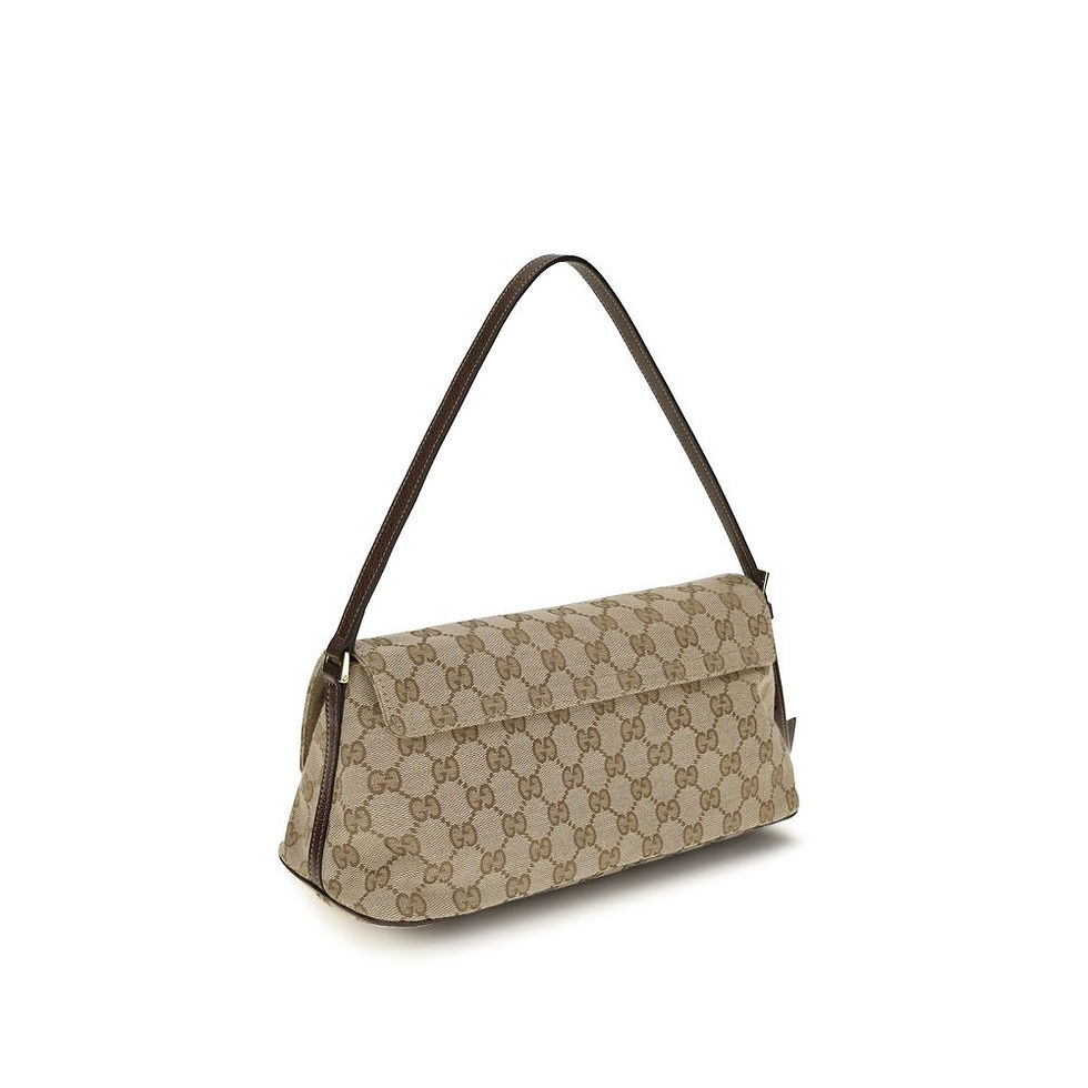 サムネイル： Brown Fabric Handbag