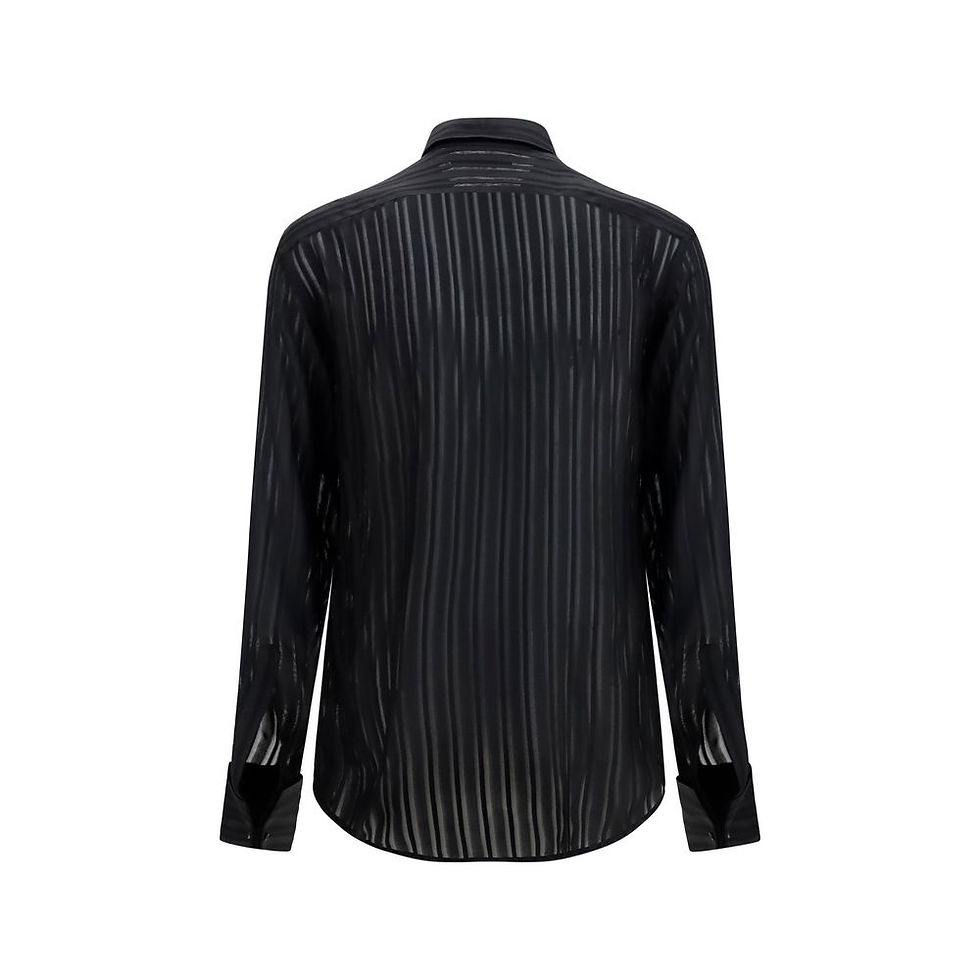 サムネイル： Black Silk Dress Shirt