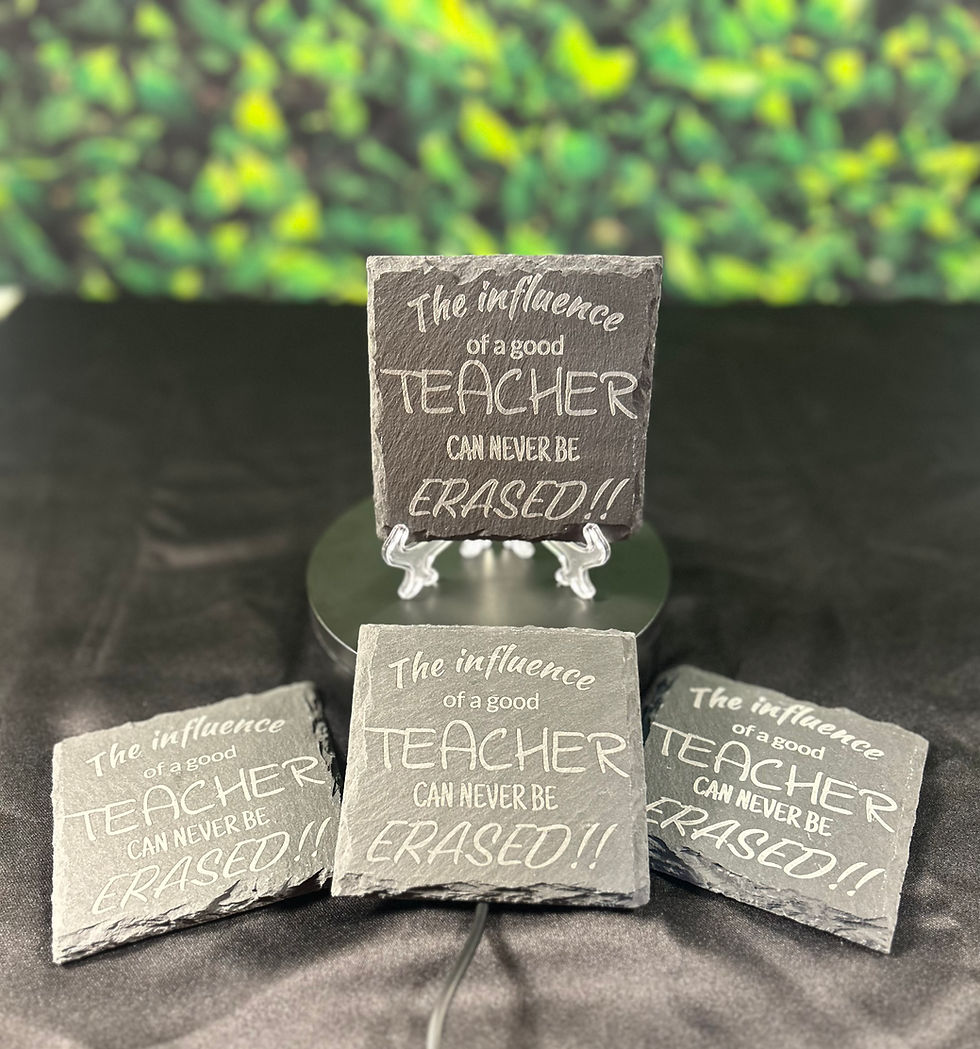 Thumbnail: 4 Piece Slate Coaster Set (teachers influence)