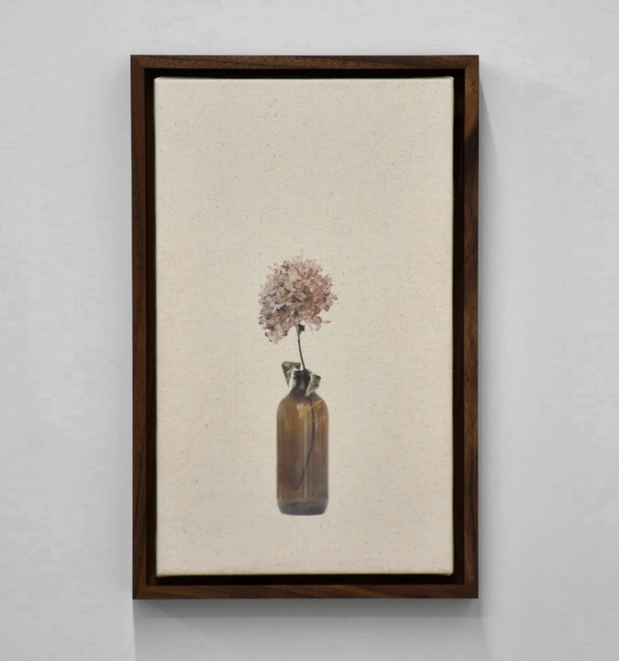 bouquet de fleurs, oeuvre de transfert photographique sur tissu