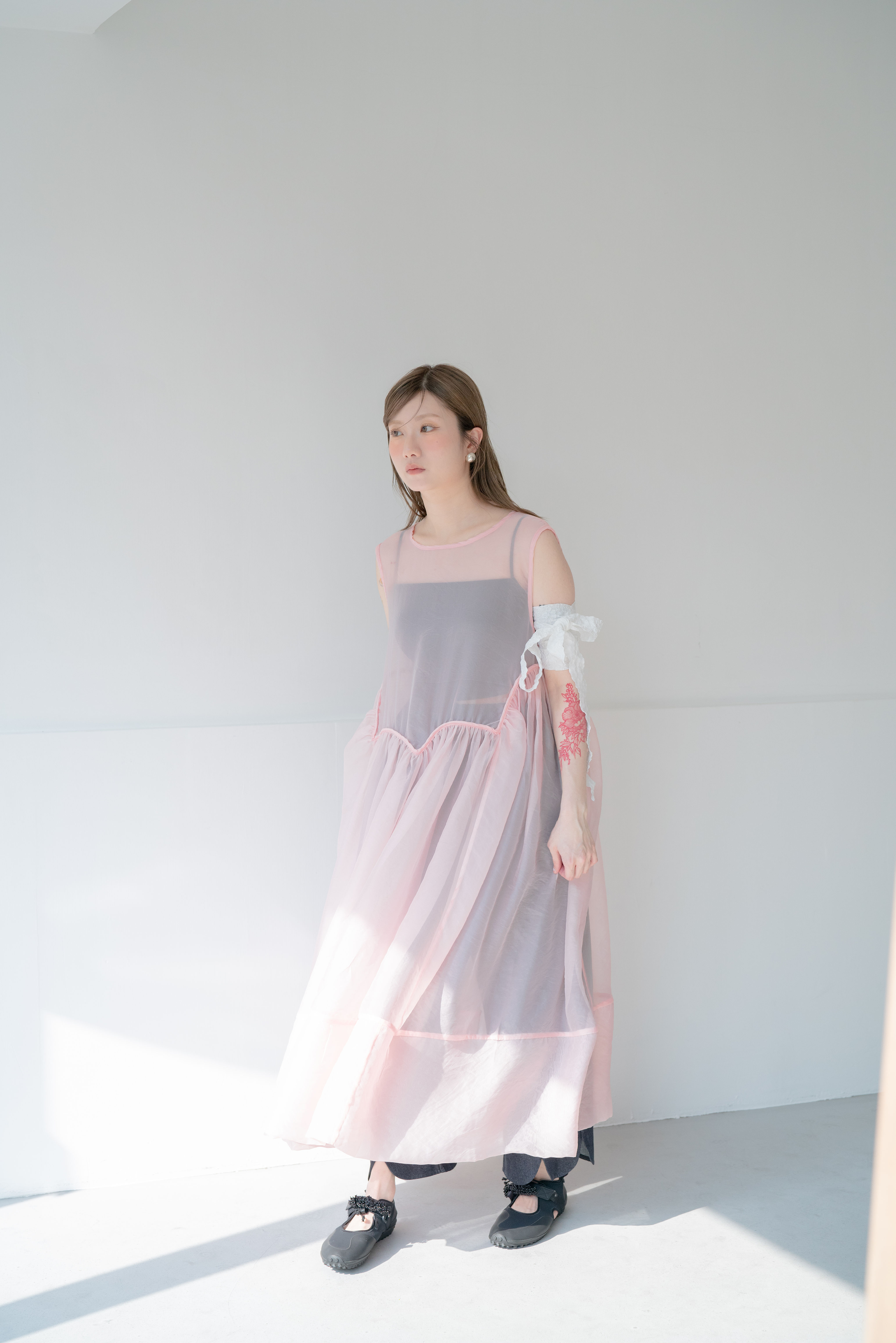 CACHI see through dress - pink