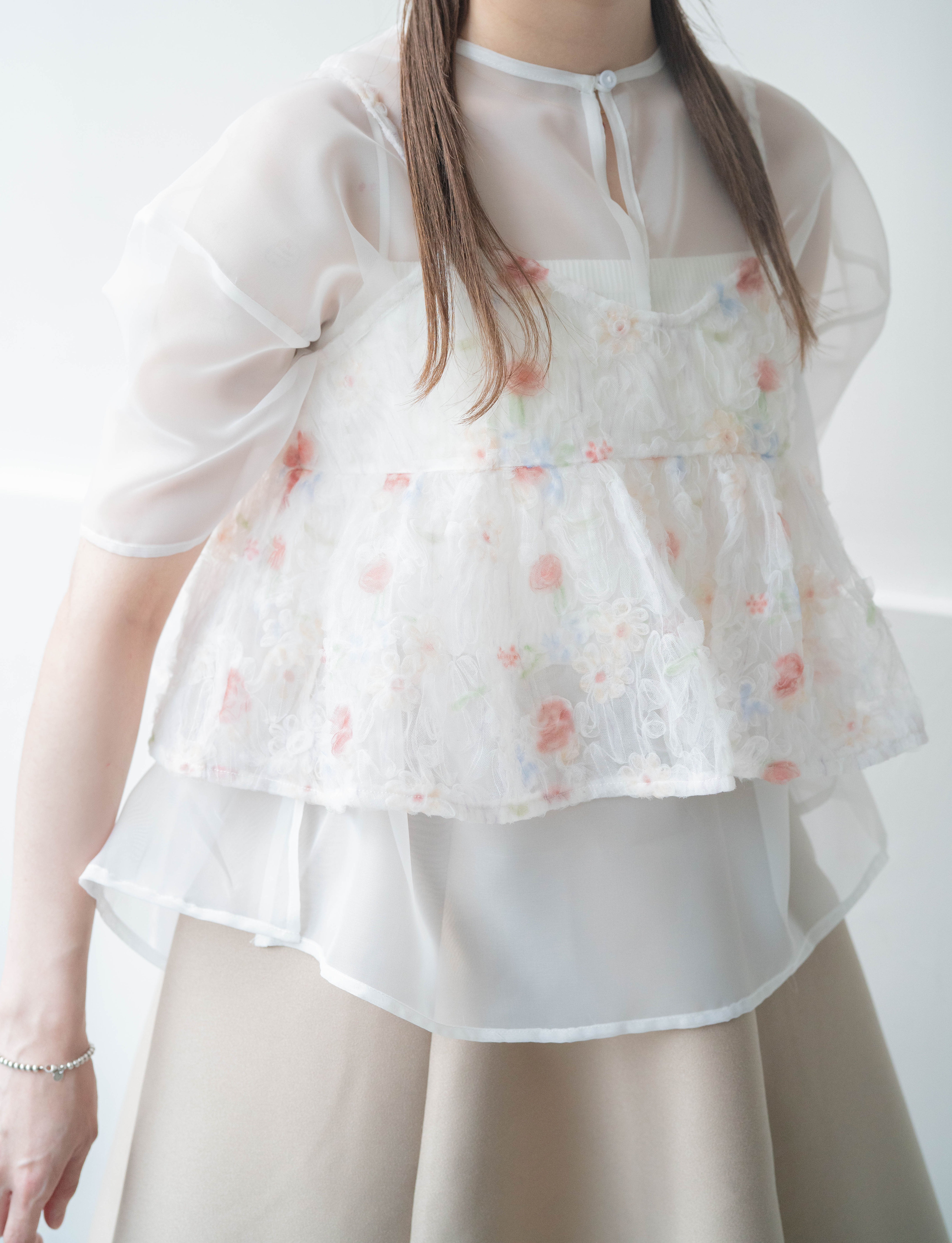 EVELYN mesh two-wears top - mesh fafa