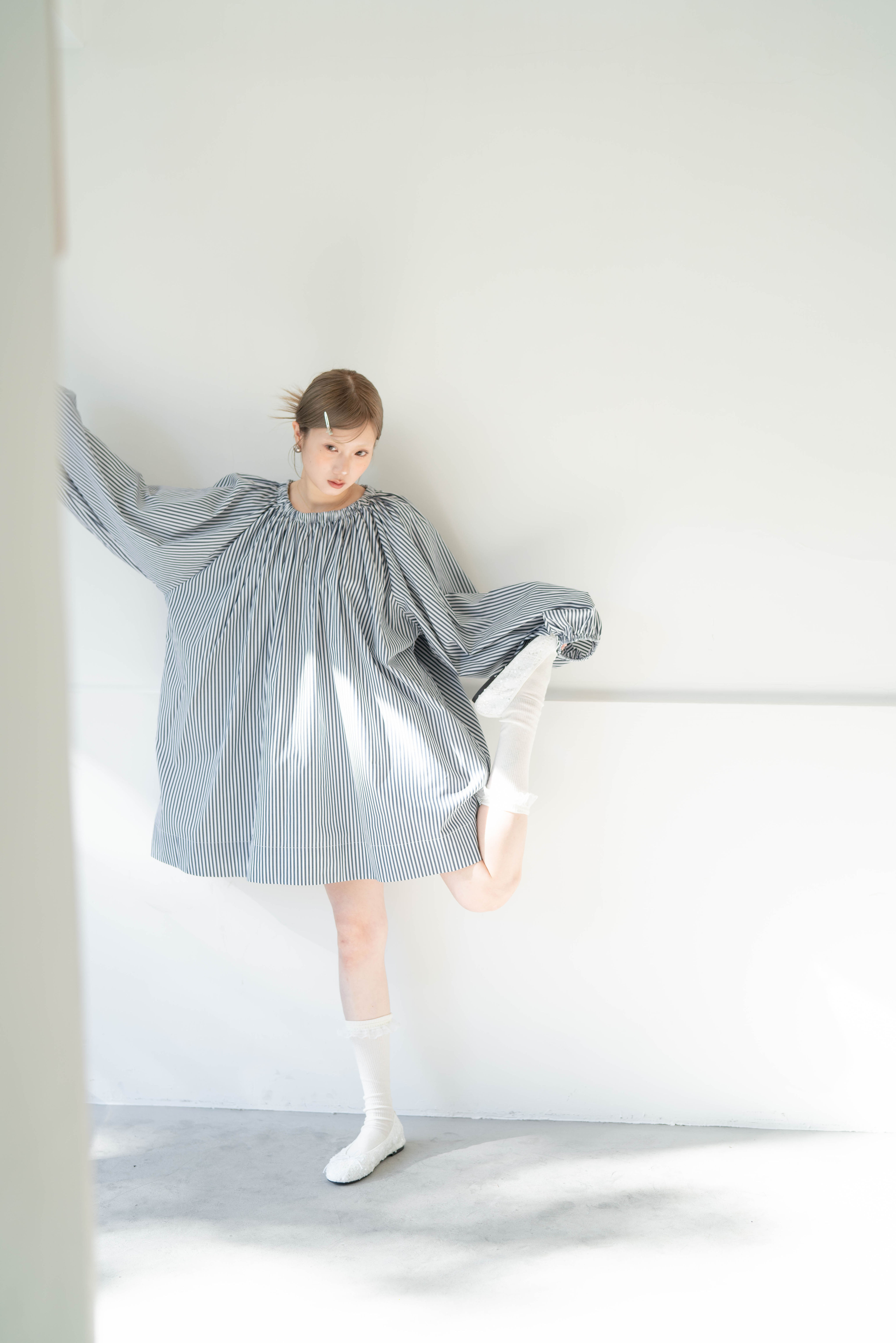 OLYA top or dress - stripe navy (90cm & 128cm)