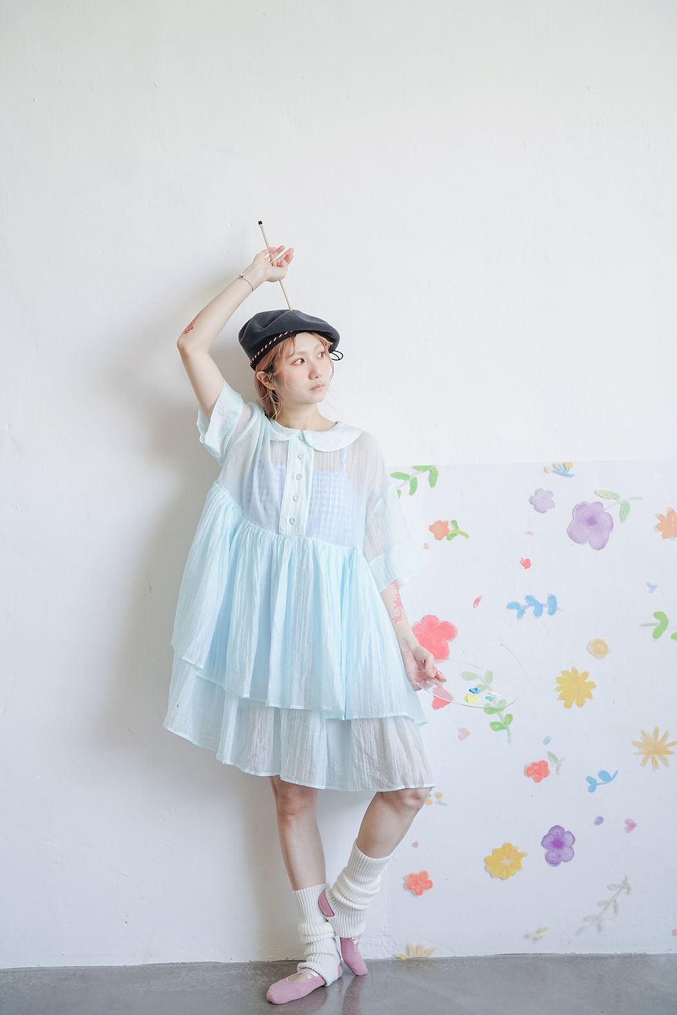 KĀHILI double layer top - mint blue (90cm)