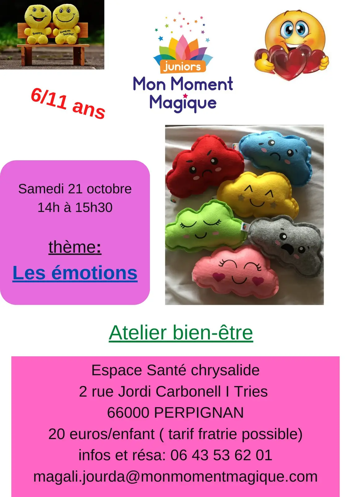 Atelier "Mon moment magique" 6 - 11 ans "Les émotions"
