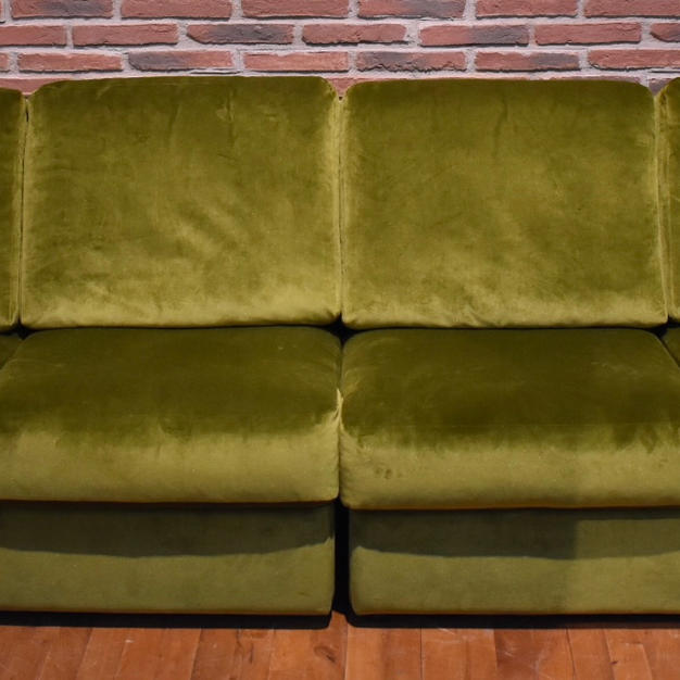 Bank velvet groen 4zits