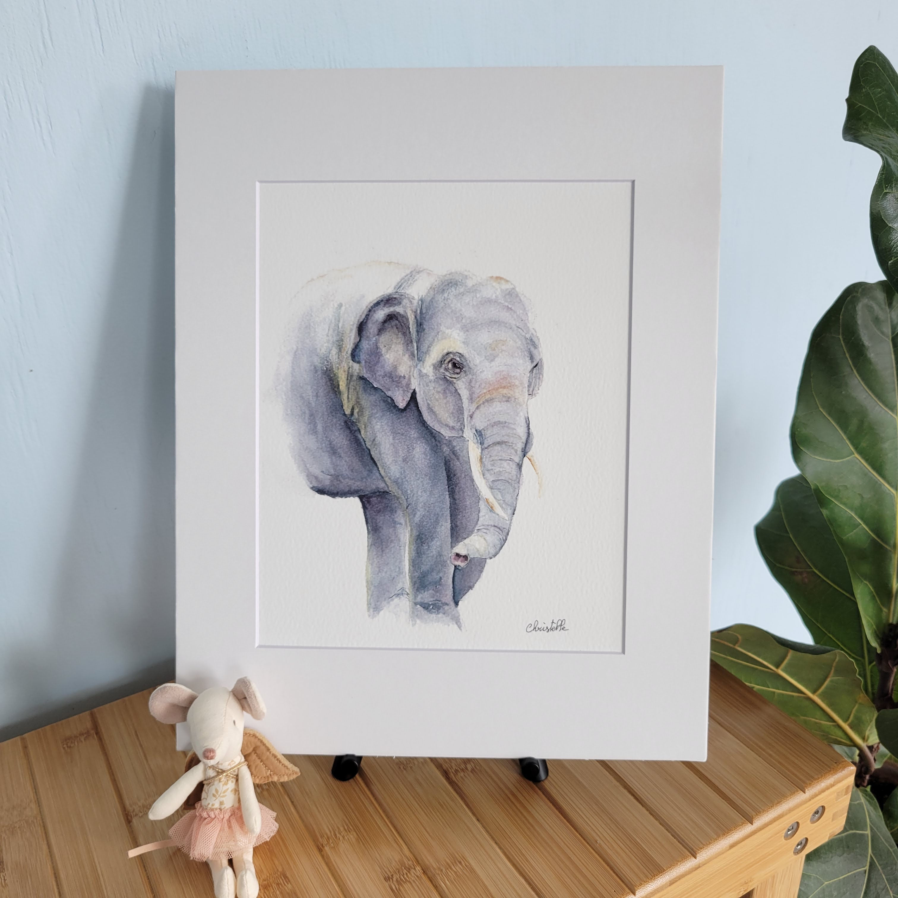 Elephant Watercolor Art Print