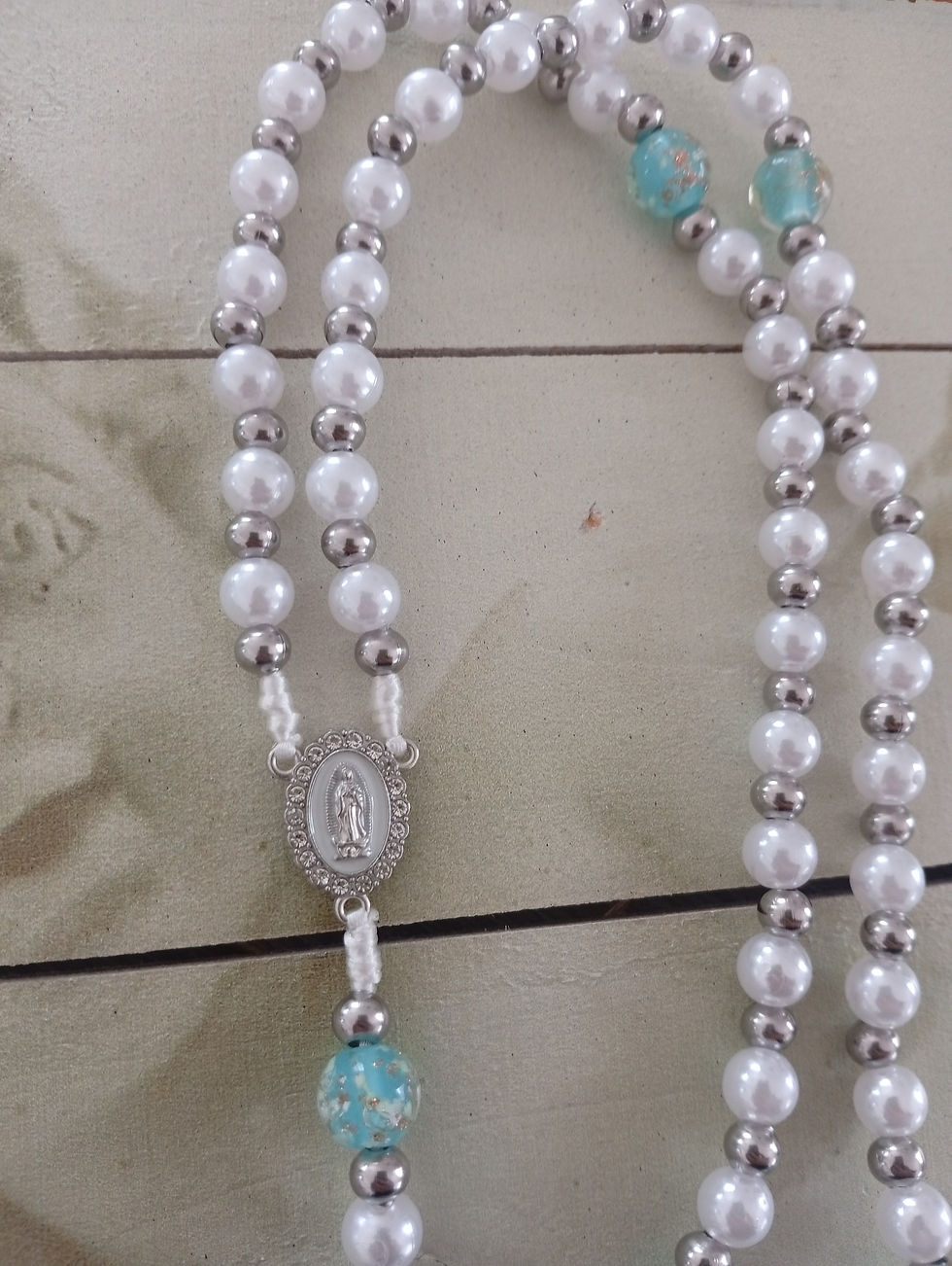 Miniature : Chapelet PERLE MARIA ARGENTE