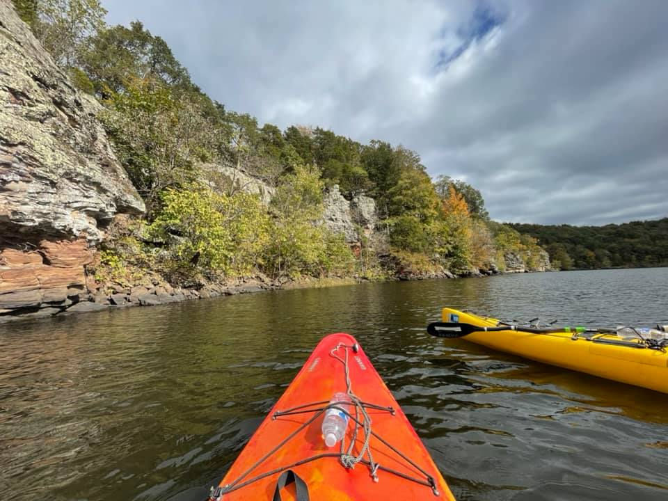 Kayaking Cedar Lake in southern Illinois