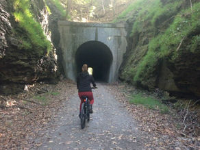 Riding through the Tunnel Hill Trail in Vienna, Illinois