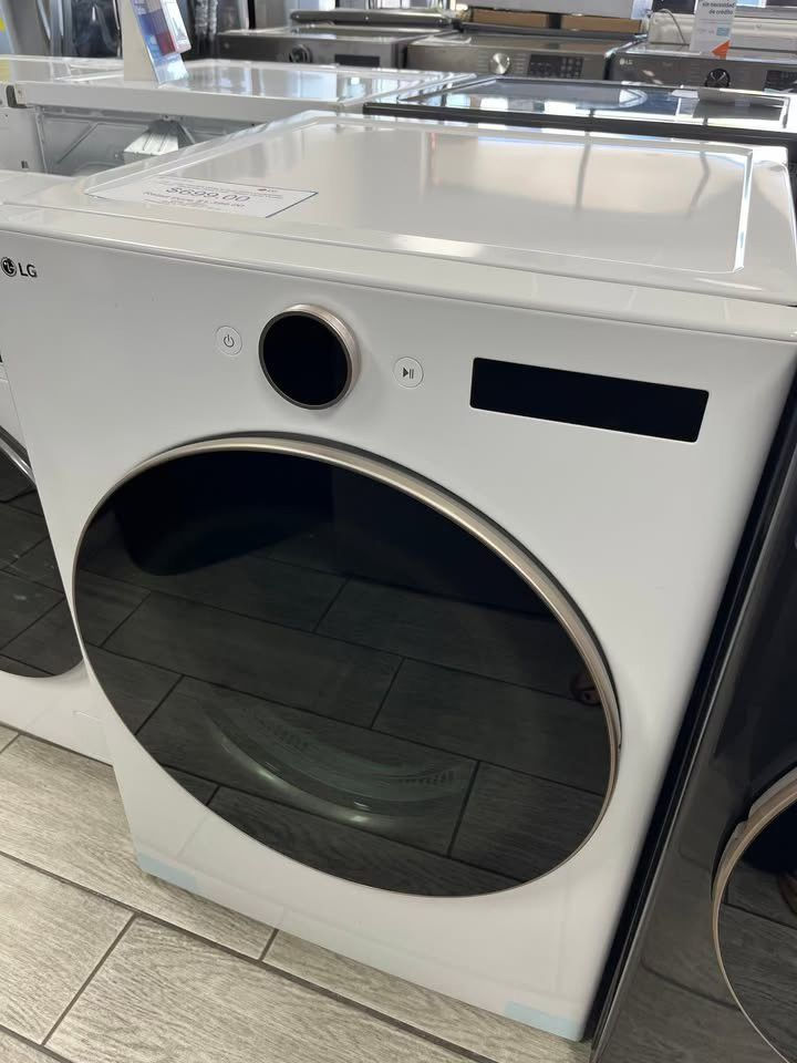 NEW LG Gas Dryer! Stackable White with Rose Gold! Digital Control