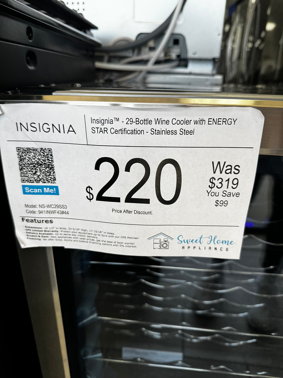 Thumbnail: NEW Insignia 29-Bottle Wine Cooler! Stainless Steel & Glass Door! Delivery & War