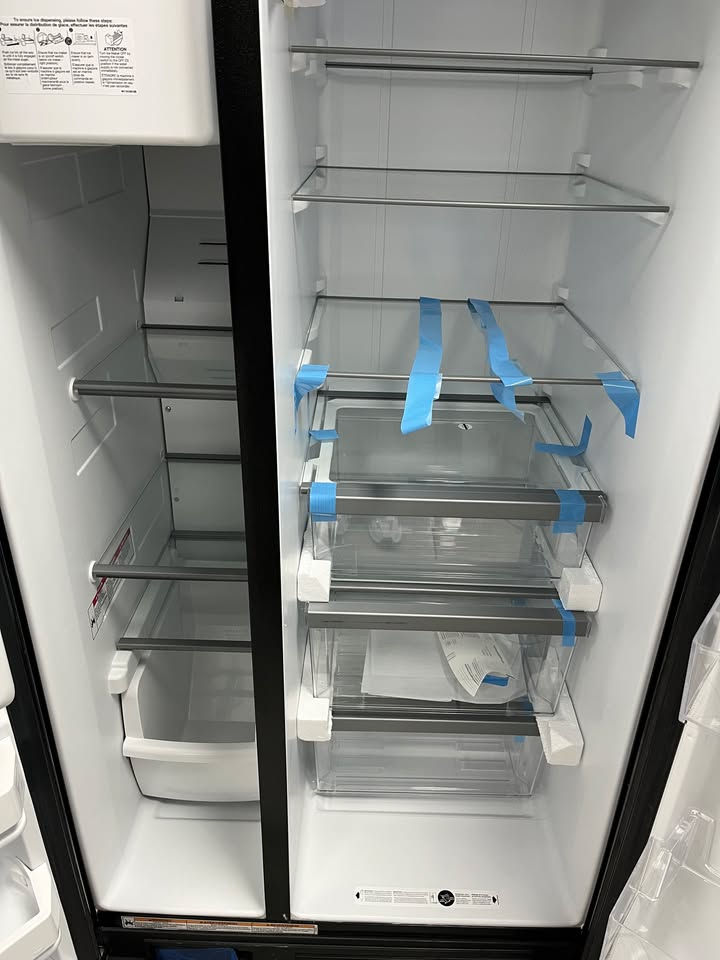 Thumbnail: NEW Whirlpool 33" Refrigerator! 21.4 cuft Side By Side Black Stainless