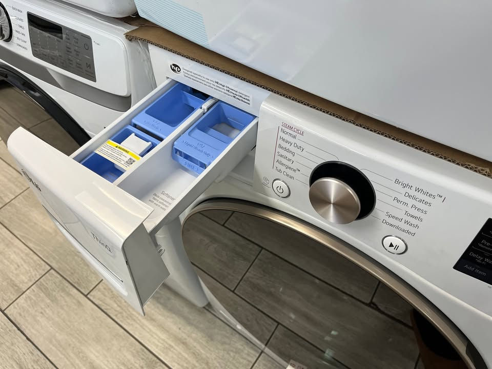 Thumbnail: NEW LG Set! Smart Front Load Stackable 4.5 cu ft Washer & 7.4 cu ft Electric Dry