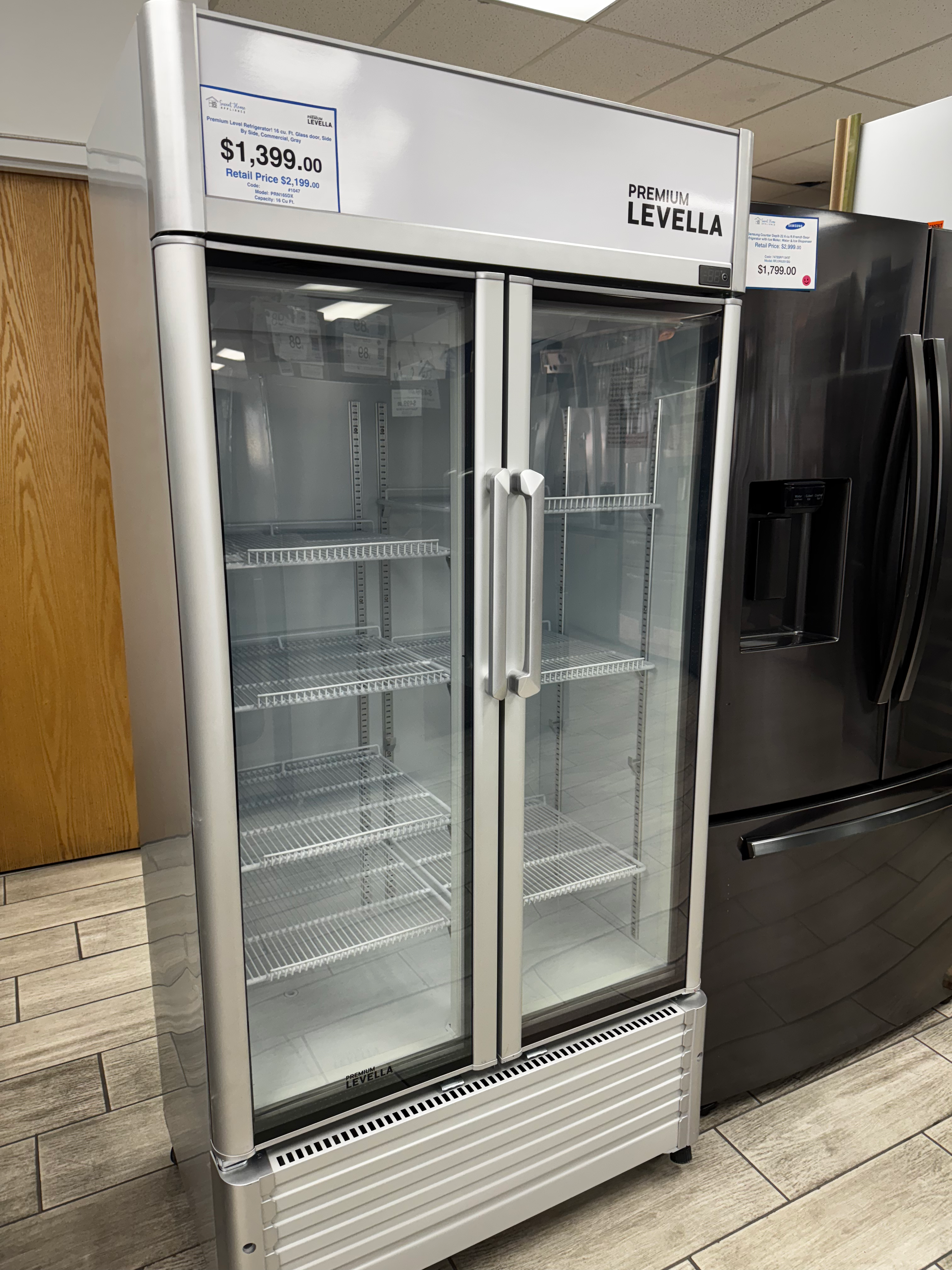 Premium Levella 16.0 cu. Ft. Double Door Commercial Refrigerator Gray! Delivery