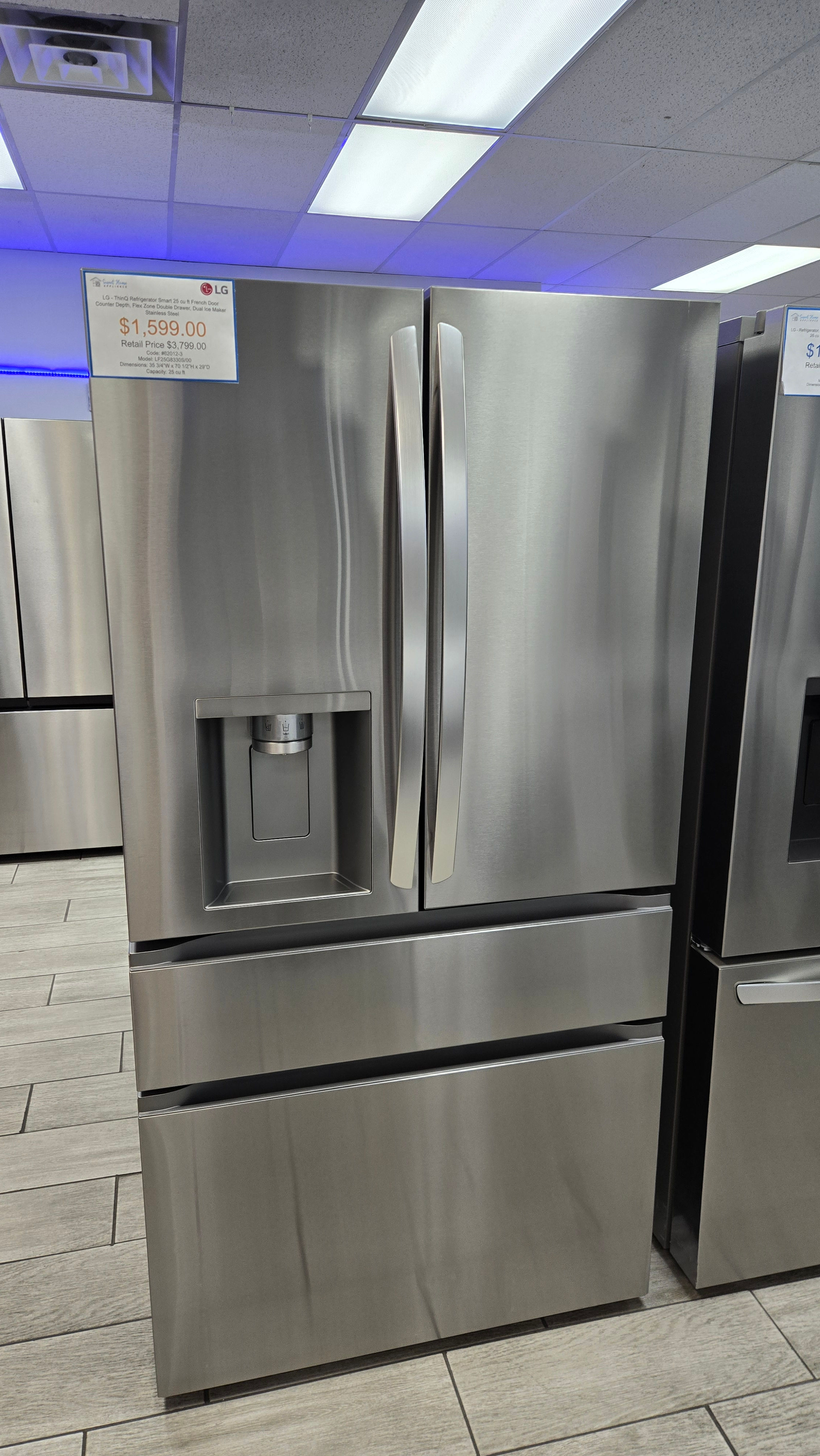 LG 36 Inch Wide 24.5 Cu. Ft. Energy Star Certified Fingerprint Resistant French