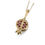 Thumbnail: 14k gold pomegranate pendant inlaid