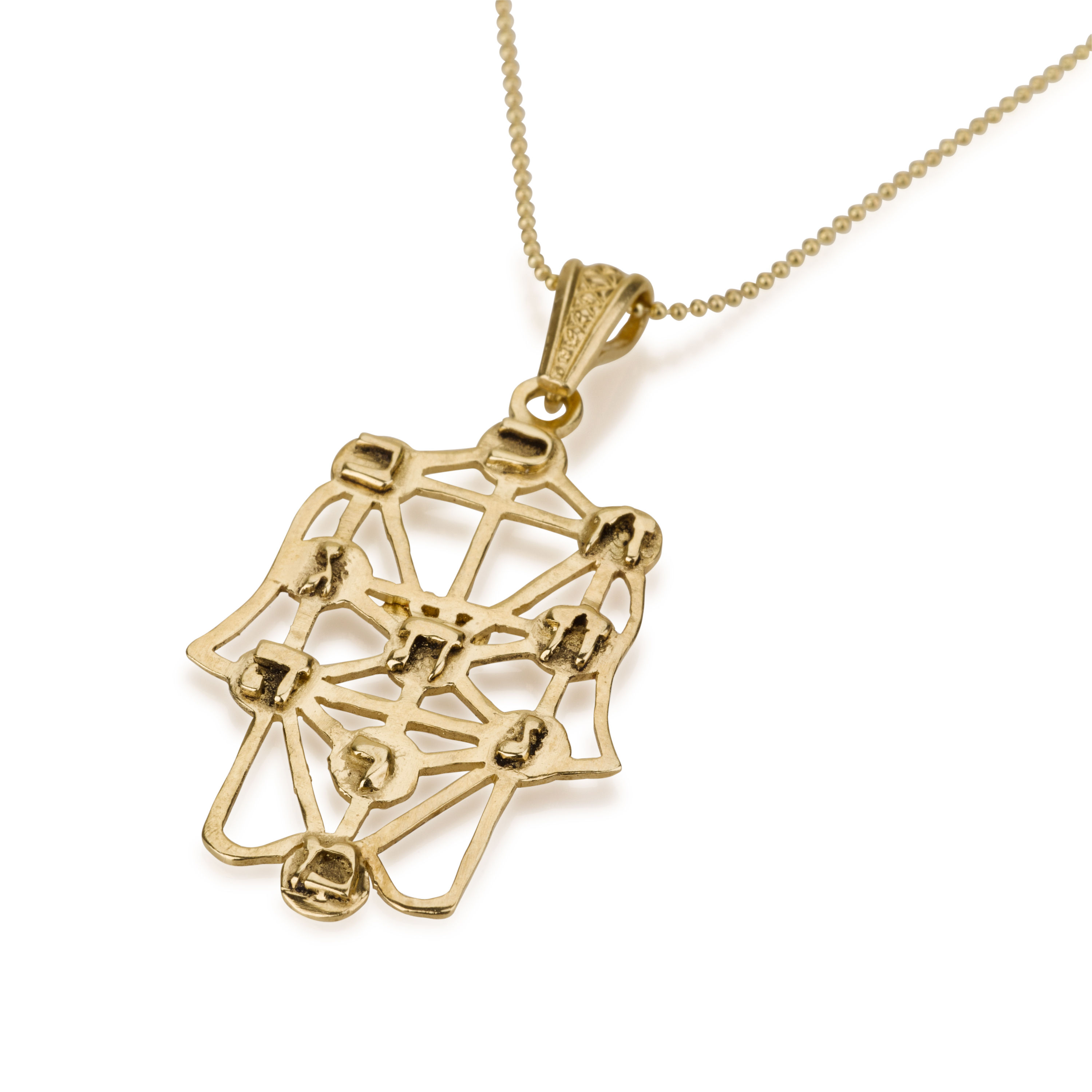 תליון זהב קבלי לגבר, תליון עשרת הספירות, תליון זהב מעוצב לגבר, תליון זהב יהודי קבלי, תליון קבלי זהב 14 קראט