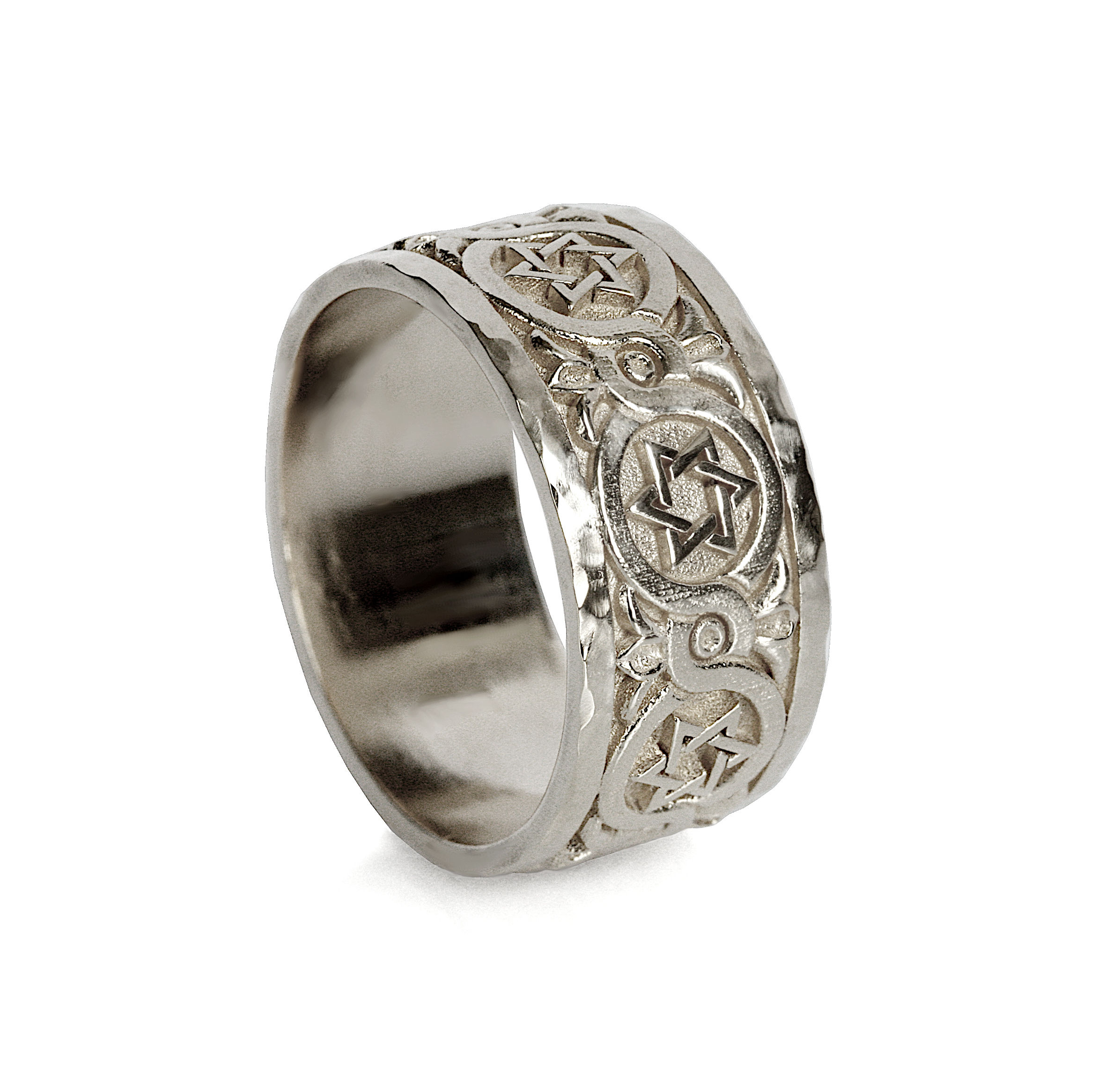 טבעת כסף מגן דוד קשר אינסוף