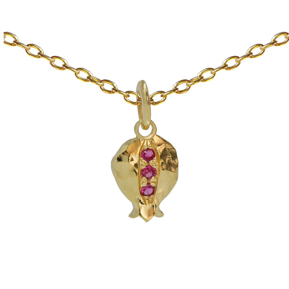 תליון רימון זהב משובץ רובי