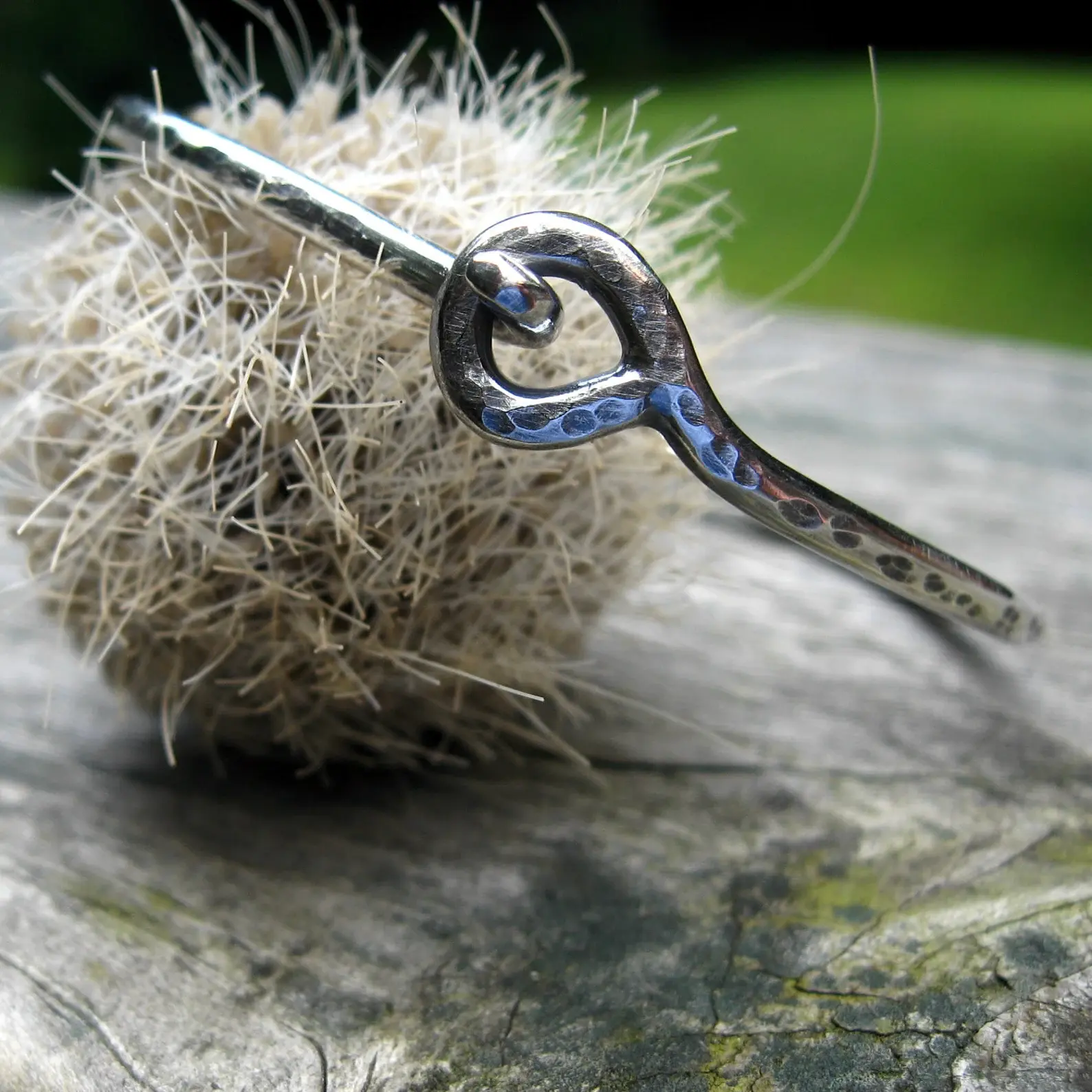 Hammered sterling silver bangle bracelet