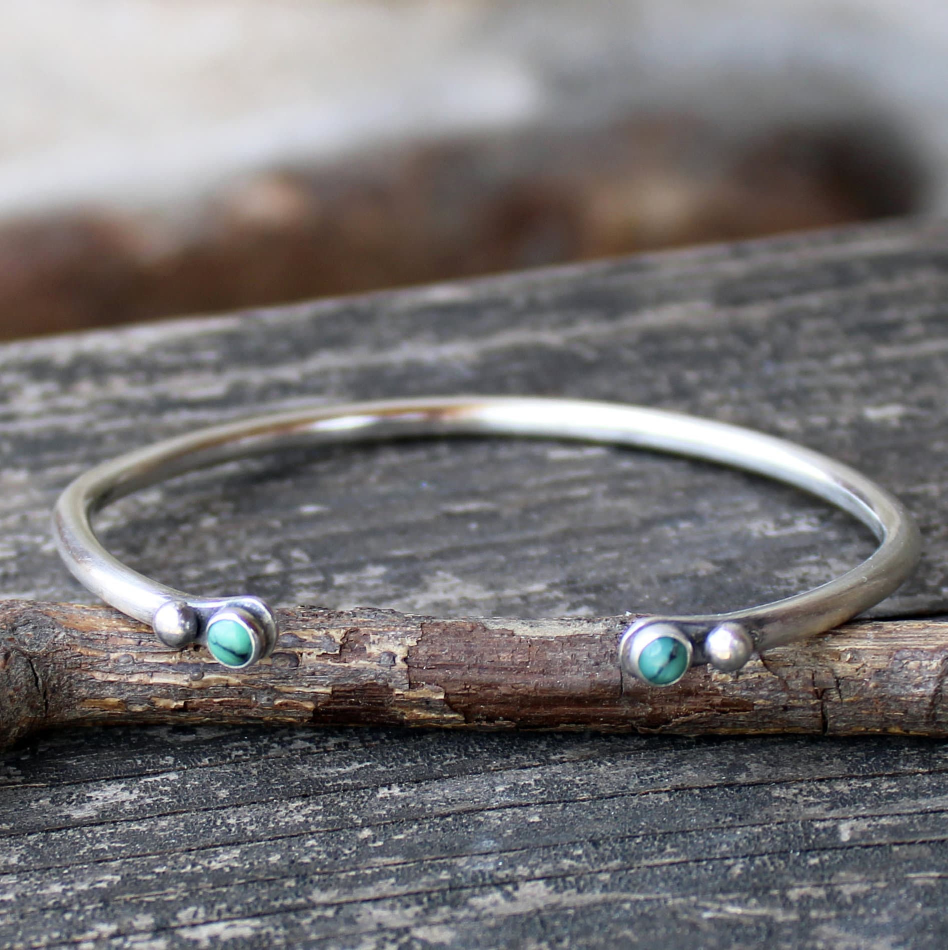 Black bridge variscite sterling silver cuff bracelet