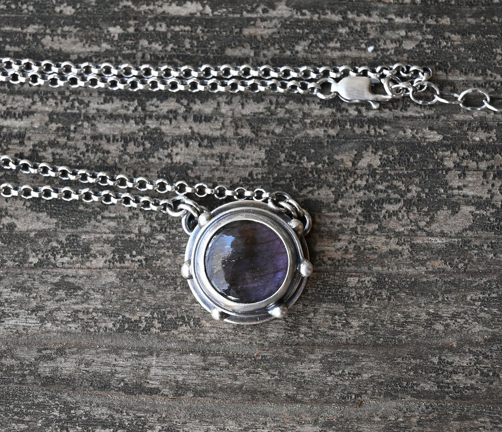 Thumbnail: Purple labradorite sterling silver necklace