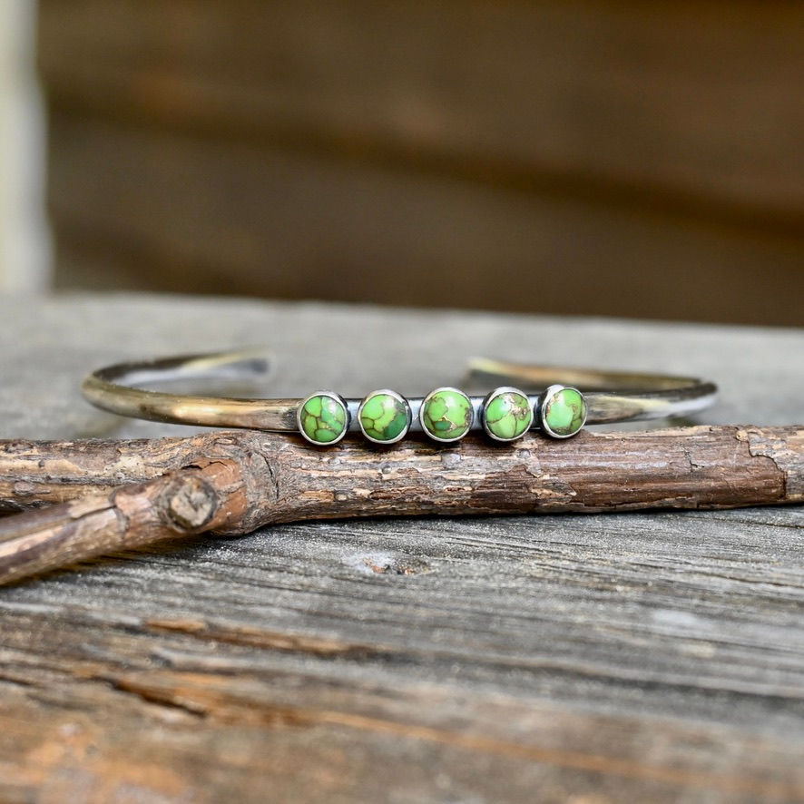 Thumbnail: Mohave Bronze Turquoise Sterling Silver Cuff Bracelet
