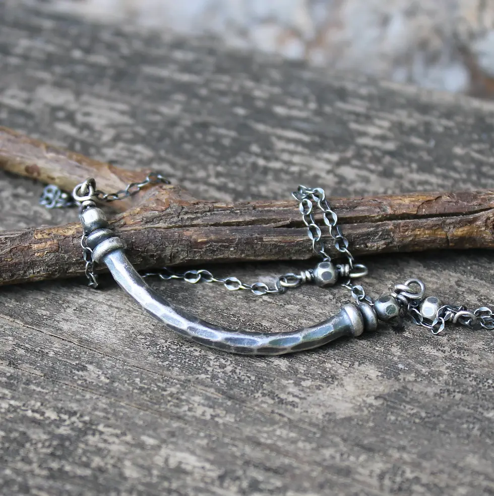 Thumbnail: Thai Karen Hill Tribe silver rustic necklace