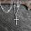 Thumbnail: Tiny sterling silver cross necklace