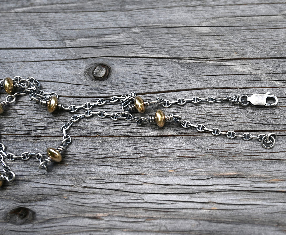 Thumbnail: Gold Saucer Sterling Silver Necklace