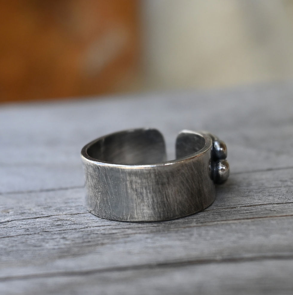 Thumbnail: Chunky Open Ring - Gray & Brown Moonstone