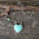 Thumbnail: Green Kingman turquoise heart sterling silver necklace