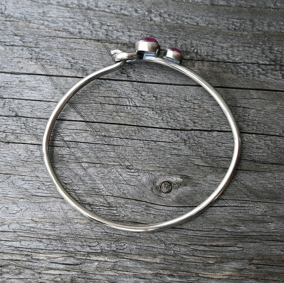 Thumbnail: Ruby Sterling silver Bangle Bracelet