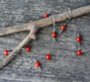 Carnelian sterling silver beaded layer necklace