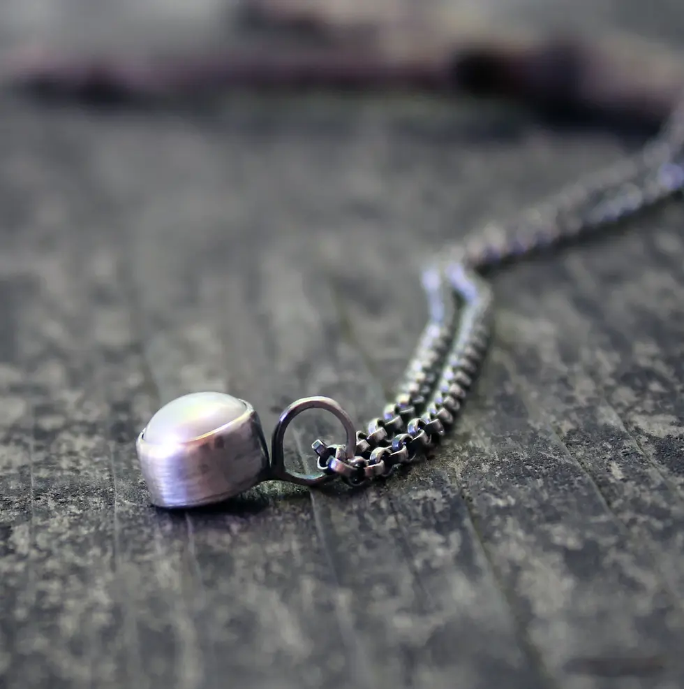 Thumbnail: White freshwater pearl sterling silver necklace