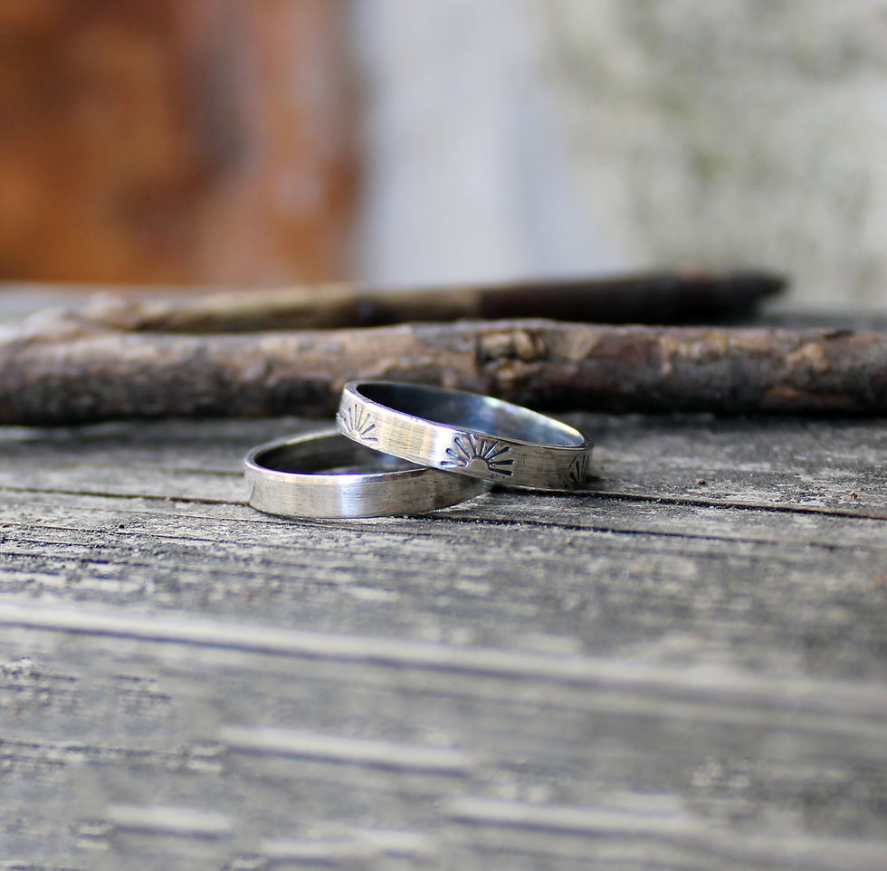 Thumbnail: Sterling silver sunshine stacking bands
