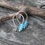 Thumbnail: Tiny aqua blue glass sterling silver dangle earrings