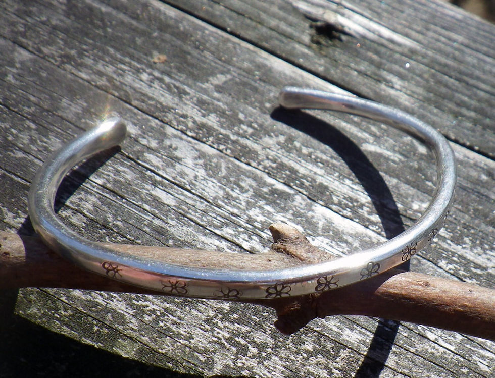Thumbnail: Sterling silver daisy cuff bracelet