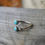 Thumbnail: Size 7.5 - 8.5 Kingman Turquoise Sterling Silver Adjustable Wrap Ring