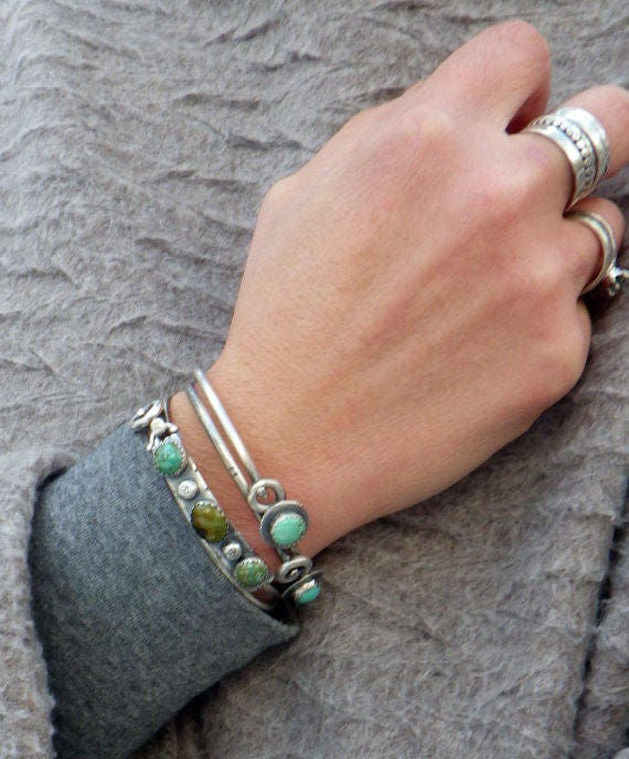 Thumbnail: Rustic coral sterling silver bracelet