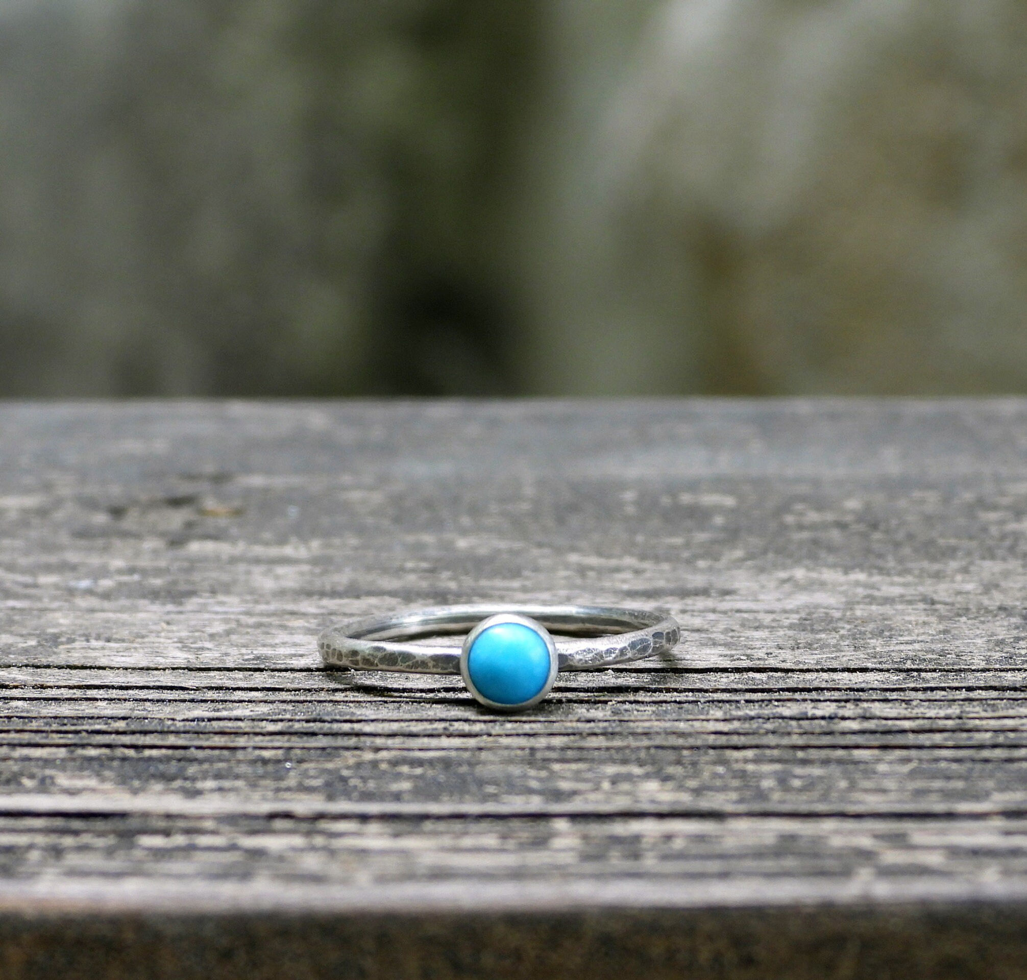 Blue Kingman turquoise sterling silver ring